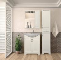 Зеркало со шкафом Style Line Олеандр 2 Люкс 55 с подсветкой Рельеф пастель арт-ЛС-00000201 — фото 3, Зеркальные шкафы в ванную