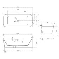 Ванна из искусственного камня Abber Stein 170x75 без гидромассажа арт-AS9621-1.7 R — фото 6, Ванны из искусственного камня