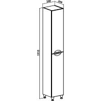Шкаф пенал Runo Барселона 30 Белый арт-00000001034 — фото 4, Пеналы для ванной комнаты
