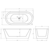 Акриловая ванна Abber 170х80 без гидромассажа арт-AB9345-1.7 — фото 4, Акриловые ванны