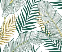 Фреска Ortograf Oasis 32732 Фактура бархат FX Флизелин (3,2*2,7) Белый/Желтый/Бирюзовый, Листья арт-32732 (бархат FX) — фото 2, Фрески