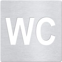 Табличка Туалет Bemeta Hotel Хром матовый арт-111022085 — фото 1, Таблички для санузла и общественных мест