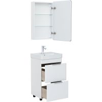 Тумба с раковиной Aquanet Ирис new 50 Белый глянец арт-312420 — фото 10, Тумбы с раковиной