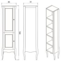 Шкаф пенал Creto Viva 43 White арт-13-TPW — фото 4, Пеналы для ванной комнаты