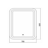 Зеркало Creto Malibu 70 с подсветкой с сенсорным выключателем арт-7-700680M — фото 3, Зеркала в ванную комнату
