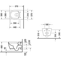 Унитаз Duravit ME by Starck подвесной без сиденья арт-25290900001 — фото 4, Подвесные унитазы
