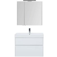 Комплект мебели для ванной Aquanet Бруклин 85 подвесной Белый глянец арт-207801 — фото 1, Комплекты мебели для ванной