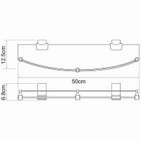 Товар: Стеклянная полка WasserKRAFT Leine Хром арт-K-5044 - фото 3 Стеклянная полка WasserKRAFT Leine Хром арт-K-5044 — фото 3, Полки для ванной и душа