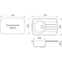 Кухонная мойка Domaci Бьелла DMC-23 арт-GWS-23-310 серая — фото 4, Кухонные мойки