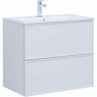 Тумба под раковину Aquanet Арт 75 подвесная Белая матовая арт-313255 — фото 1, Тумбы под раковину