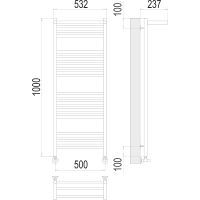 Товар: Водяной полотенцесушитель Terminus Аврора П20 500х1000 с полкой Хром, нижнее подключение, G 1/2" ВР, с угловым соединением арт-4670078529442 - фото 4 Водяной полотенцесушитель Terminus Аврора П20 500х1000 с полкой Хром, нижнее подключение, G 1/2" ВР, с угловым соединением арт-4670078529442 — фото 4, Водяные полотенцесушители