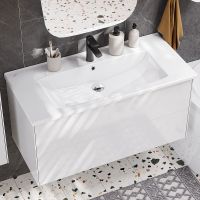 Тумба под раковину Aquaton Сохо 100 подвесная Белая глянцевая арт-1A258201AJ010 — фото 5, Тумбы под раковину