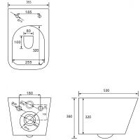 Унитаз Abber Rechteck подвесной с сиденьем Микролифт арт-AC1201T — фото 10, Подвесные унитазы