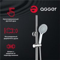 Душевая система Agger Merry Хром арт-A1393300 — фото 3, Душевые стойки