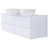 Тумба с раковиной Orange Otto 130 подвесная Белый глянец арт-Ot-130TuMDF+B08-360W — фото 2, Тумбы с раковиной