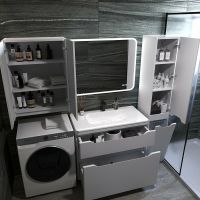 Тумба под раковину Style Line Марелла 90 Люкс Plus Белый матовый антискрейтч арт-СС-00002416 — фото 5, Тумбы под раковину