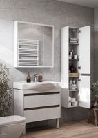 Тумба под раковину Aquaton Нортон 80 подвесная Белая глянцевая арт-1A248901NT010 — фото 12, Тумбы под раковину