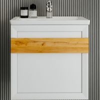 Тумба под раковину Бриклаер Берлин 60 подвесная Белый глянец арт-4627125416064 — фото 1, Тумбы под раковину