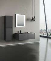 Шкаф пенал Orka Lisbon 40 подвесной Серый матовый арт-3001191 — фото 2, Пеналы для ванной комнаты