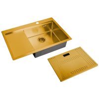 Кухонная мойка ZorG Master 78 с накладкой Бронза арт-ZM N-7852-R BRONZE — фото 1, Кухонные мойки