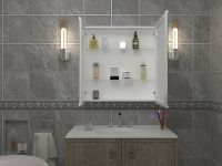 Зеркальный шкаф Континент Emotion LED 80 с подсветкой Белый арт-МВК030 — фото 9, Зеркальные шкафы в ванную