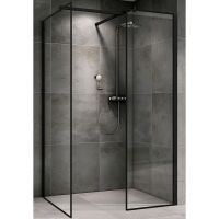 Душевая перегородка Abber Immer Offen 120 профиль Черный стекло прозрачное арт-AG67128B — фото 1, Душевые перегородки