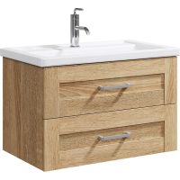 Тумба под раковину Aqwella Фостер 80 подвесная Дуб сонома арт-FOS01082DS — фото 1, Тумбы под раковину