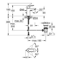Смеситель для раковины Grohe BauEdge Хром арт-23328000 — фото 3, Смесители для раковины