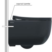 Унитаз Berges Ventas Black Rimless подвесной Черный с сиденьем Микролифт арт-082136 — фото 2, Подвесные унитазы