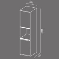 Шкаф пенал SanVit Контур 32 подвесной Белый глянцевый арт-pkonturw — фото 3, Пеналы для ванной комнаты