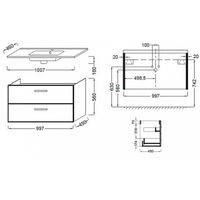 Тумба под раковину Jacob Delafon Ola 100 подвесная Серый антрацит арт-EB392RU-N14 — фото 3, Тумбы под раковину