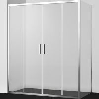 Душевой уголок WasserKRAFT Lippe 170x80 профиль Серебристый стекло прозрачное арт-45S53 — фото 1, Прямоугольные душевые уголки