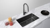 Кухонная мойка Paulmark Yuni 76 Uni Черная матовая арт-YU76-MBN — фото 3, Кухонные мойки
