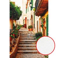 Фреска Ortograf Городской пейзаж 5378 Фактура бархат FX Флизелин (1,8*2,7) Бежевый/Оранжевый/Зеленый, Город/Листья арт-5378 (бархат FX) — фото 1, Фрески