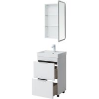 Тумба с раковиной Aquanet Ирис new 50 Белый глянец арт-312420 — фото 12, Тумбы с раковиной