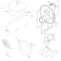 Душевая система AM.PM X-Joy с термостатом Хром арт-FT85A1RH10 — фото 4, Встраиваемые душевые комплекты