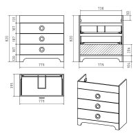 Тумба с раковиной Misty Лейла 80 Белая арт-УТ000011635 — фото 6, Тумбы с раковиной