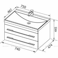 Комплект мебели для ванной Aquanet Верона New 75 подвесной Белый матовый арт-281104 — фото 7, Комплекты мебели для ванной