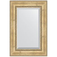 Зеркало Evoform Exclusive 92х62 с фацетом в багетной раме - Состаренное серебро с орнаментом 120 мм арт-BY 3428 — фото 1, Зеркала в ванную комнату