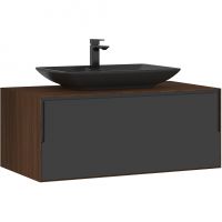 Тумба с раковиной Orka Craft 100 подвесная Орех Антрацит арт-5001125 — фото 1, Тумбы с раковиной