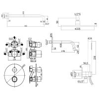 Душевая система Paffoni Light с термостатом Белая матовая арт-KITLIQ019BO045 — фото 8, Встраиваемые душевые комплекты