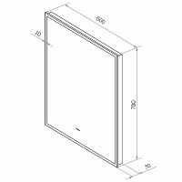 Зеркало Континент Amer 600х700 с подсветкой с бесконтактным выключателем арт-ЗЛП1537 — фото 10, Зеркала в ванную комнату
