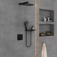 Душевая система Vincea Черная матовая арт-VSFW-4211RMB — фото 3, Встраиваемые душевые комплекты