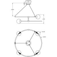 Подвесной светильник Maytoni Modern Balance Белый Золото арт-MOD317PL-04G — фото 5, Подвесные светильники