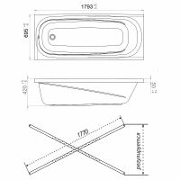 Акриловая ванна Triton 1Acreal Европа 180x70 без гидромассажа арт-Щ0000041839 — фото 9, Акриловые ванны