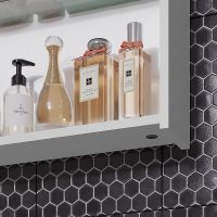 Зеркальный шкаф Opadiris Элеганс 60 с подсветкой Белый матовый арт-00-00006871 — фото 9, Зеркальные шкафы в ванную