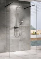 Душевая перегородка Abber Immer Offen 120 профиль Черный стекло прозрачное арт-AG68120B8 — фото 2, Душевые перегородки