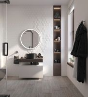 Тумба с раковиной STWORKI Ольборг 80 подвесная Белая матовая Дуб карпентер арт-481915 — фото 5, Тумбы с раковиной