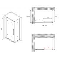 Душевой уголок Abber Schwarzer Diamant 120x50 профиль Черный стекло прозрачное арт-AG30120BH-S50B — фото 5, Прямоугольные душевые уголки