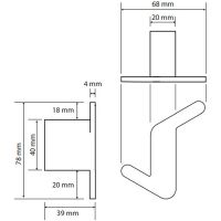 Крючок Bemeta Organic R Хром арт-157106201 — фото 3, Крючки для полотенец